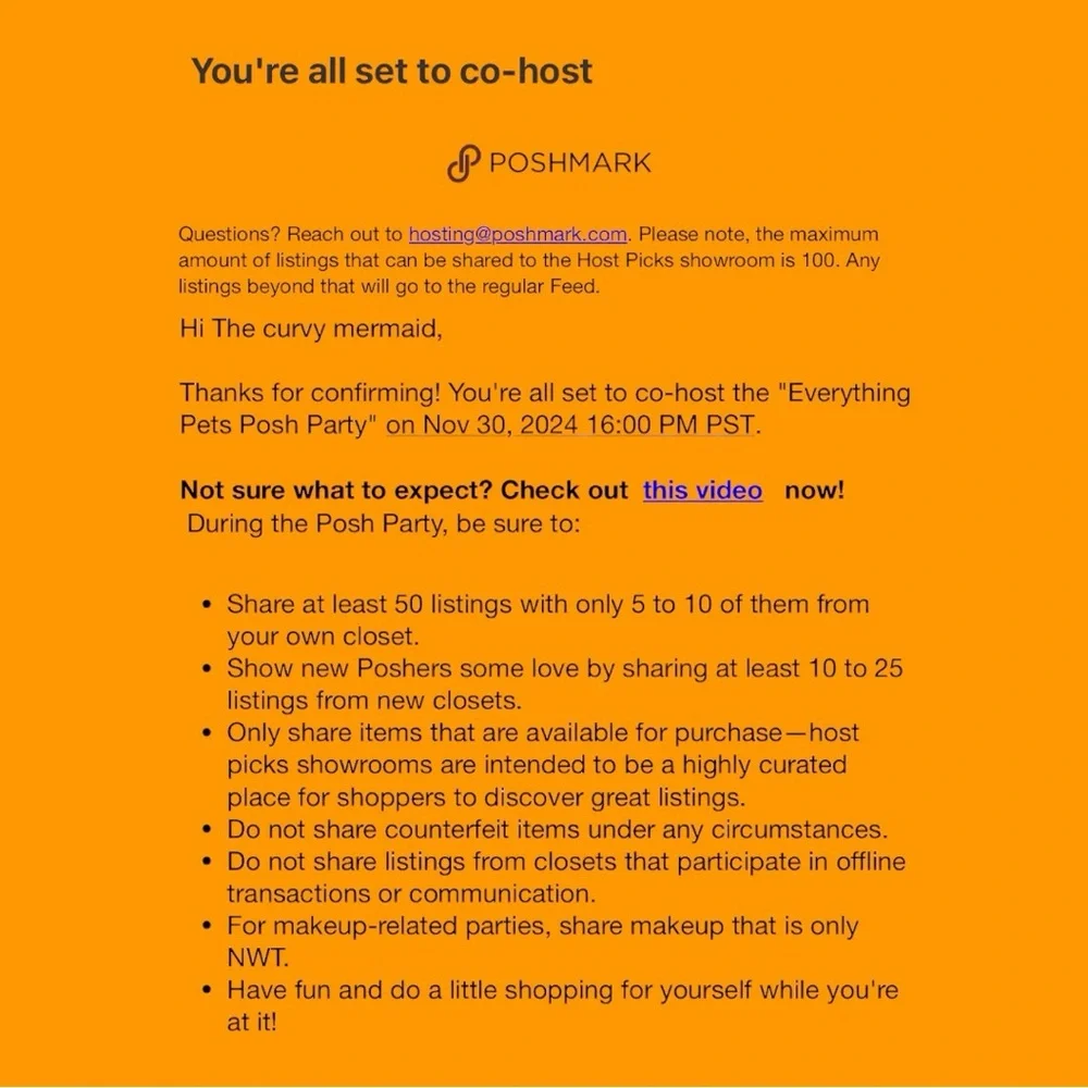Cohosting EVERYTHING PETS Posh Party - 11/30 at 6:00 CST Sign up for a host pick